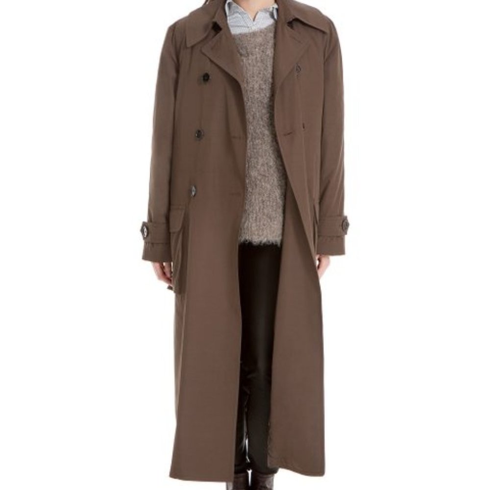 Leon Max Limited Edition S long brown trench coat NWT $485